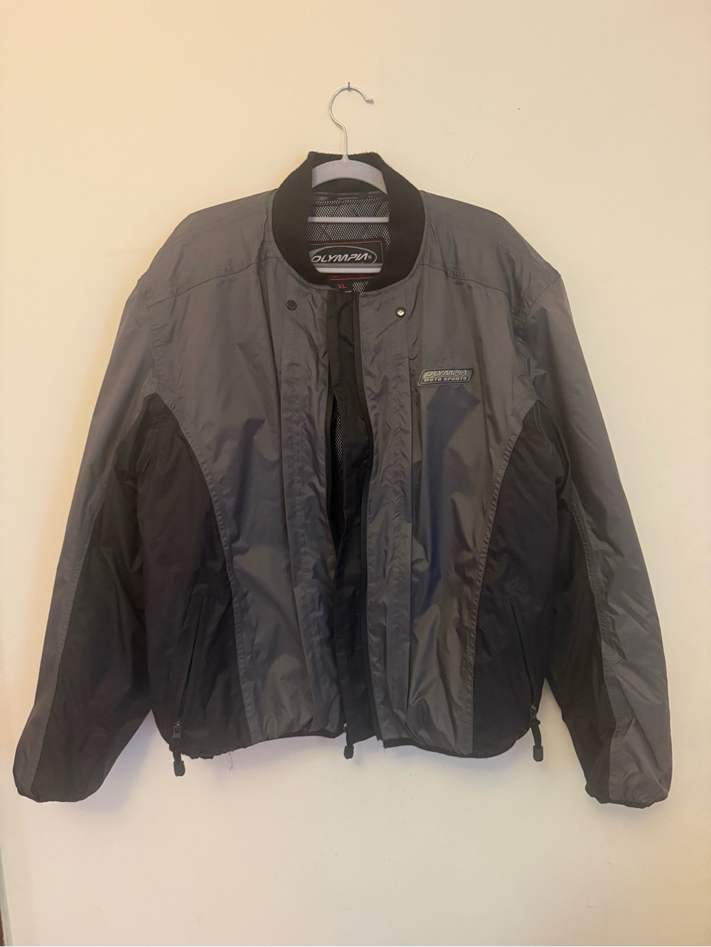 Vintage Olympia Moto Sports Motorcycle Jacket – Gray/Black – Size XL